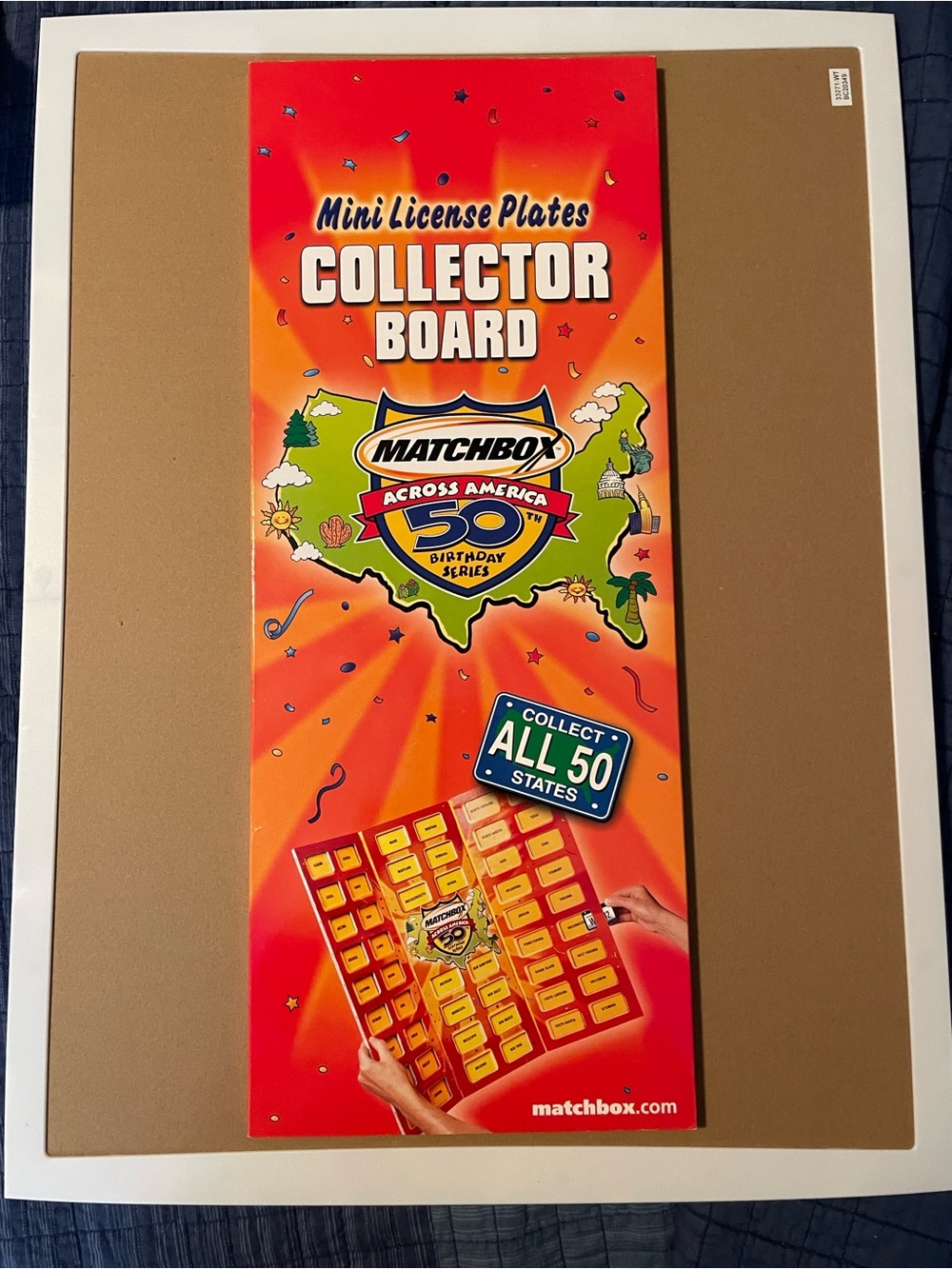 Matchbox Across America' Collector Display board with license plates.